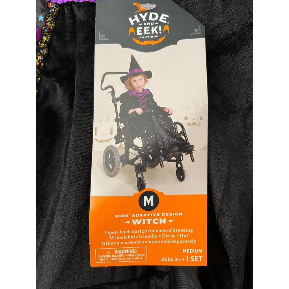 Hyde & Eek kid Adaptive Design Witch Cosmic Colored Star Dress Halloween Costume - Picture 10 of 11